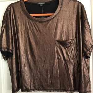 Shiny cropped t shirt